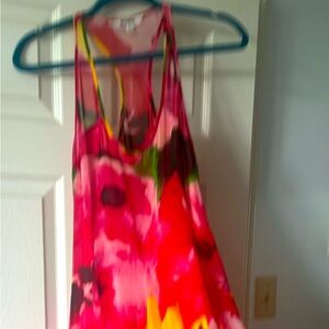 Colourful flowing sheer maxi dress